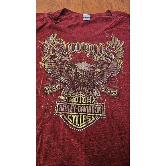 Harley Davidson Double Sided Bling Sturgus 75th anniversary size large shirt - Picture 2 of 3